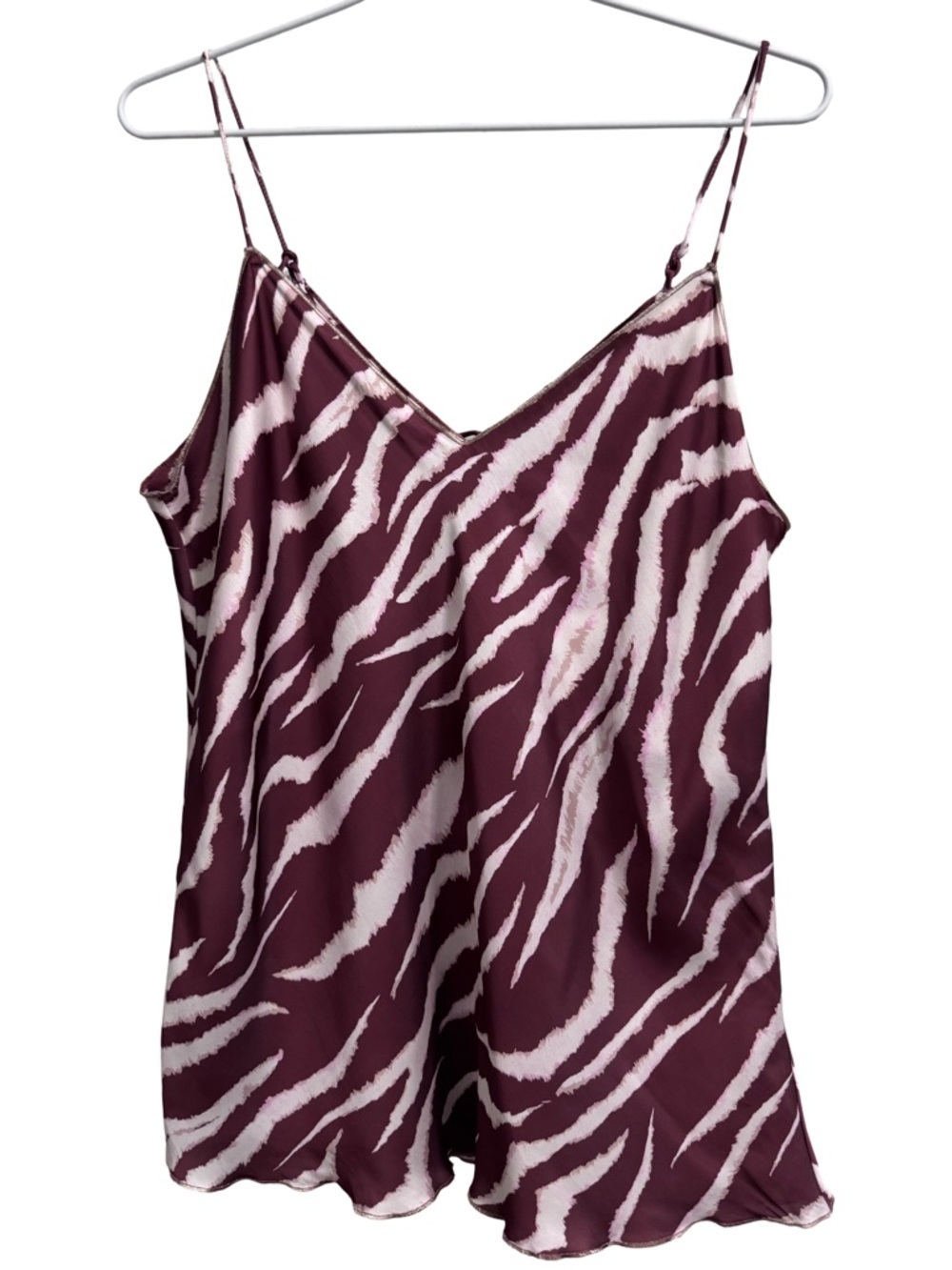 Paige Cicely Metallic Merrow Edge Cami in Cherrywood Cream Size Medium